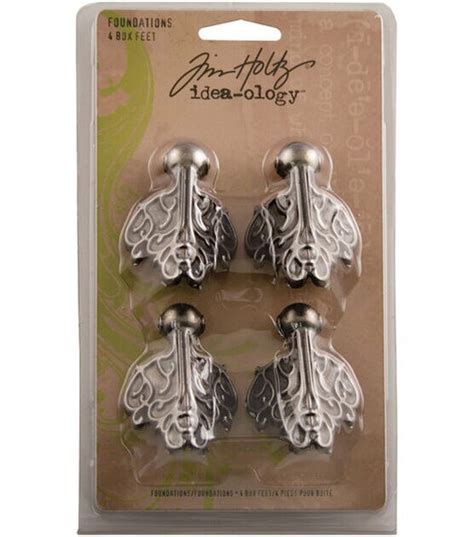 box feet metal|Tim Holtz Idea Ology 4ct Nickel Foundations Box Feet .